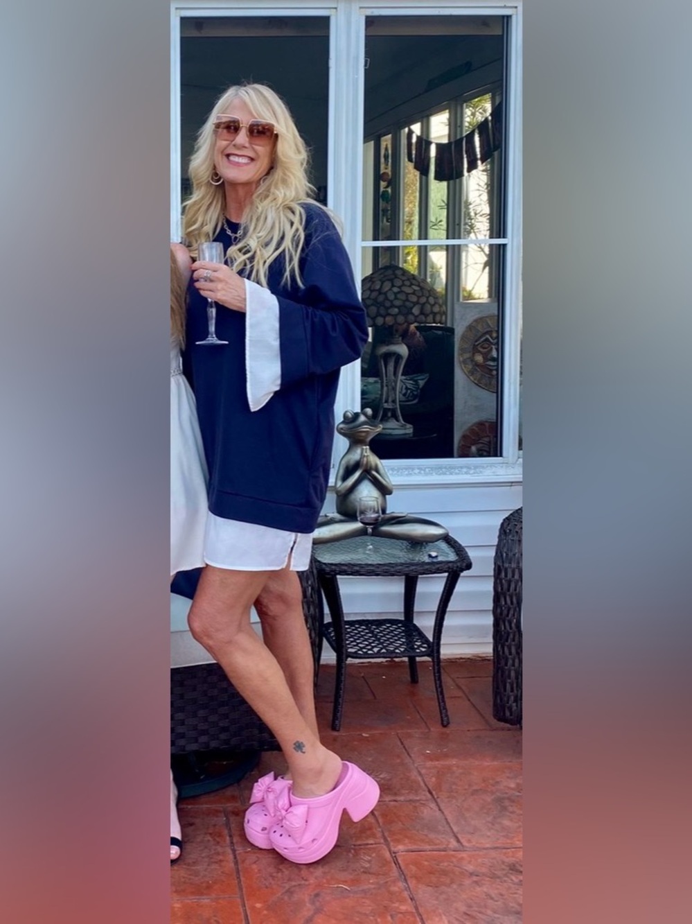 Oversized navy/ white shirt dress/tunic
